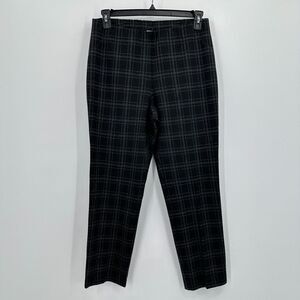 J.‎ Jill Ponte Pants Womens Medium Black Gray Plaid Slim Leg Office CEO Stretch